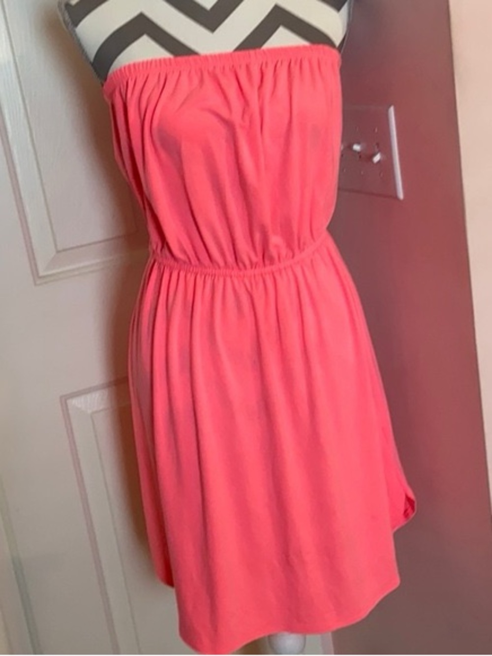 Strapless Coral Pink Sundress